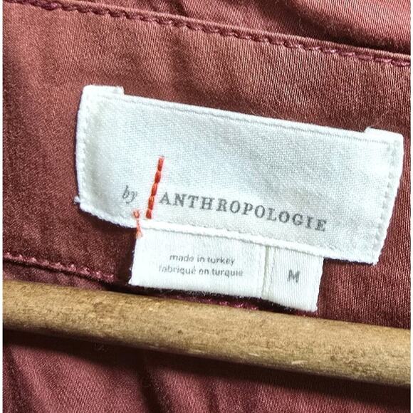 By Anthropologie Shirt Jacket Womens Medium Pink Red Shacket Textured Hudson - Picture 3 of 12